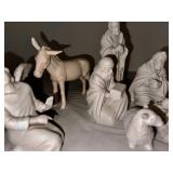 Porcelain Nativity Scene Figurine Set - 10 Pieces