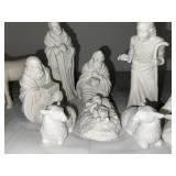 Porcelain Nativity Scene Figurine Set - 10 Pieces