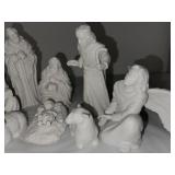 Porcelain Nativity Scene Figurine Set - 10 Pieces