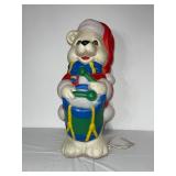 Vintage Christmas Drum Bear Blow Mold Lighted Decoration