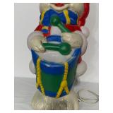 Vintage Christmas Drum Bear Blow Mold Lighted Decoration