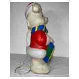 Vintage Christmas Drum Bear Blow Mold Lighted Decoration