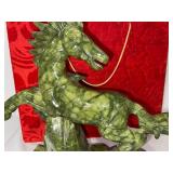 Green Serpentine Stone Carved Horse Sculpture