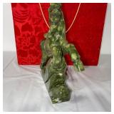 Green Serpentine Stone Carved Horse Sculpture