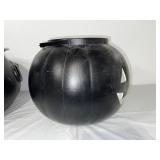 Set of 2 Large Plastic Halloween Cauldrons and Pumpkin Pail