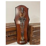 Decorative Excalibur Fantasy Sword with Wall Plaque Display
