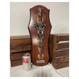 Decorative Excalibur Fantasy Sword with Wall Plaque Display