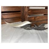 Fantasy Curved Blade Knife with Ornate Dragon Style Handle