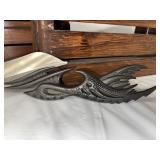 Fantasy Curved Blade Knife with Ornate Dragon Style Handle