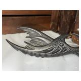 Fantasy Curved Blade Knife with Ornate Dragon Style Handle