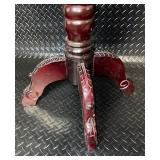 Antique Marble Top Pedestal Table with Carved Wood Base