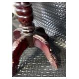 Antique Marble Top Pedestal Table with Carved Wood Base