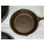 Set of 3 Vintage Cast Iron Skillets No. 3, No. 5, and No. 8
