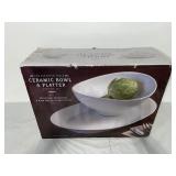 The Elevated Table Ceramic Bowl and Platter Serving Set