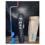 Strikemaster Mora Ice Drill with Mac Sports Folding Captain Chair