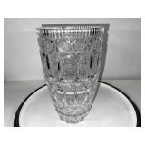 Cut Crystal Vase with Geometric Pattern