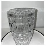 Cut Crystal Vase with Geometric Pattern