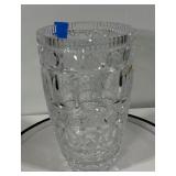 Cut Crystal Vase with Geometric Pattern