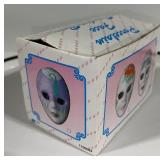 Collection of 5 Decorative Figurines - Mask Trinket Box, Pumpkins, Marble Egg, and Apple