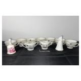 Lefton China Hand Painted Wheat Pattern Tea Set with Cups and Bells