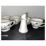 Lefton China Hand Painted Wheat Pattern Tea Set with Cups and Bells