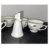 Lefton China Hand Painted Wheat Pattern Tea Set with Cups and Bells