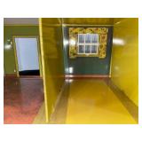 Vintage Tin Litho Dollhouse with Carport and Fireplace Detail