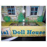 Vintage Louis Marx Metal Two-Story Colonial Doll House with Original Box