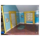 Vintage Louis Marx Metal Two-Story Colonial Doll House with Original Box