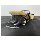 Vintage Volkswagen Beetle Convertible Diecast Model Car Black with Tan Interior