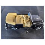 Vintage Volkswagen Beetle Convertible Diecast Model Car Black with Tan Interior