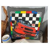 Radio, Baskets, Collectible Beer Steins, Vintage Aluminum Pan, Nascar Pillow, and More