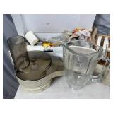 Assorted Glassware, Kitchen Items, Cooking Items, Plates, and More