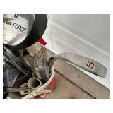 Vintage Golf Bag with Assorted Golf Clubs