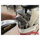 Vintage Golf Bag with Assorted Golf Clubs