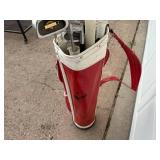 Vintage Golf Bag with Assorted Golf Clubs