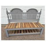 Shabby Chic Bench Made from Headboard and Pallet Wood