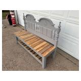 Shabby Chic Bench Made from Headboard and Pallet Wood
