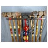 Vintage Croquet Set with Stand