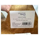 New Wood Untensil Caddy with Pfaltzgraff Flatware