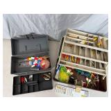 2 Tackle Boxes with Fishing Lures and Tackle