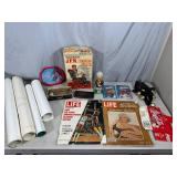 Assorted Collectibles, Vintage Hot Wheels, JFK Rocking Chair Figurine, Twins Posters, and More