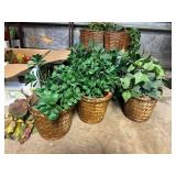 Assorted Faux Plants, Home Decoration, Hand Towels, Heavy Metal Shelf, and More