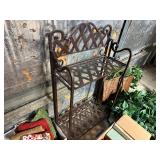 Assorted Faux Plants, Home Decoration, Hand Towels, Heavy Metal Shelf, and More