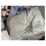 Assorted Quilts, Blankets, Sheets, Heated Blanket, Pillows, and More