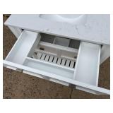 New allen + roth Canterbury 36-in White Undermount Single Sink Bathroom Vanity with Carrara Engineered Marble Top