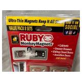 8 New Pairs of Ruby Monkey Magnets