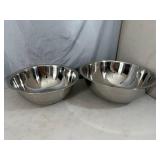 2 New Large Bene Casa Stainless Steel Mixing Bowls