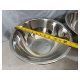 2 New Large Bene Casa Stainless Steel Mixing Bowls