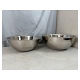 2 New Large Bene Casa Stainless Steel Mixing Bowls